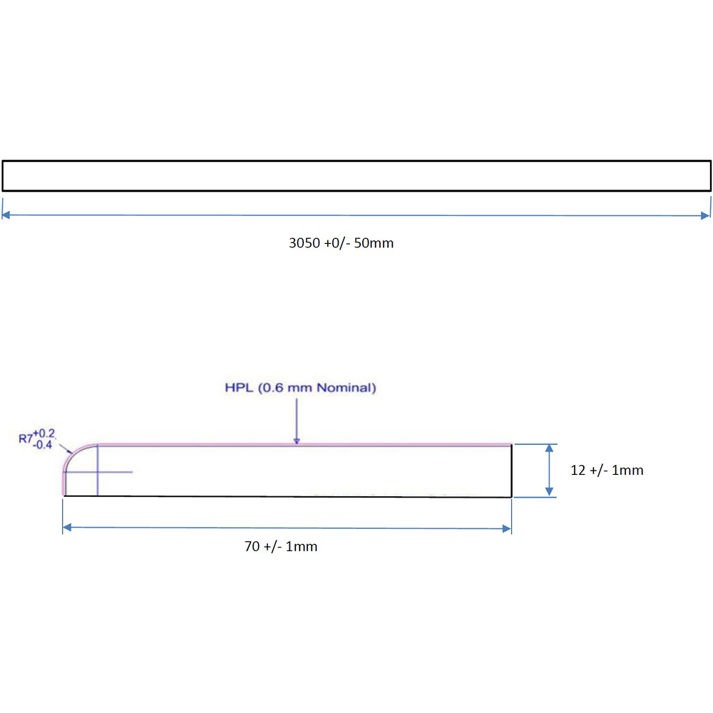Wilsonart Gris Woodstone Postformed Upstand 70mm Image 5