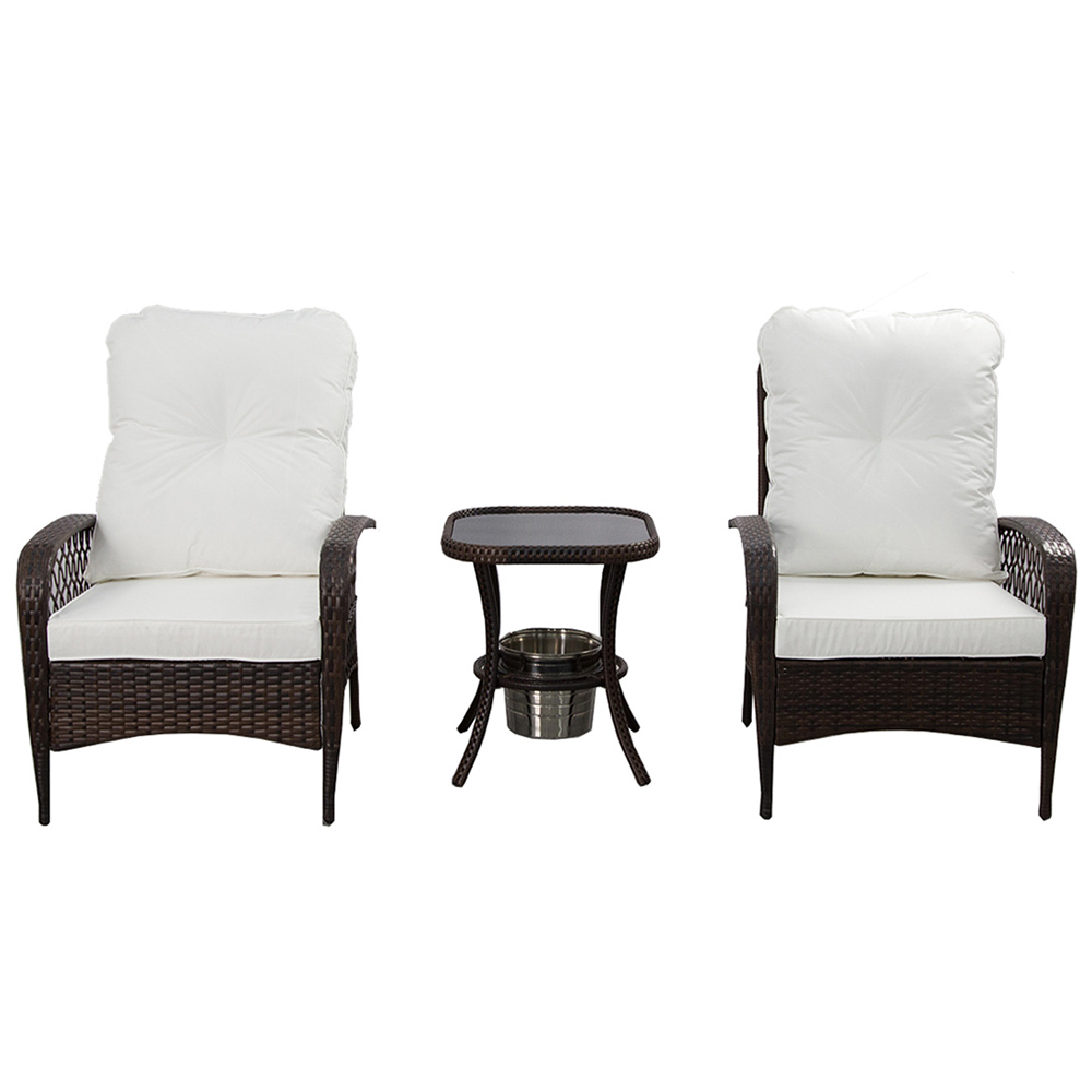 Furniture One 2 Seater Armchair Garden Bistro Set with Ice Bucket Image 2