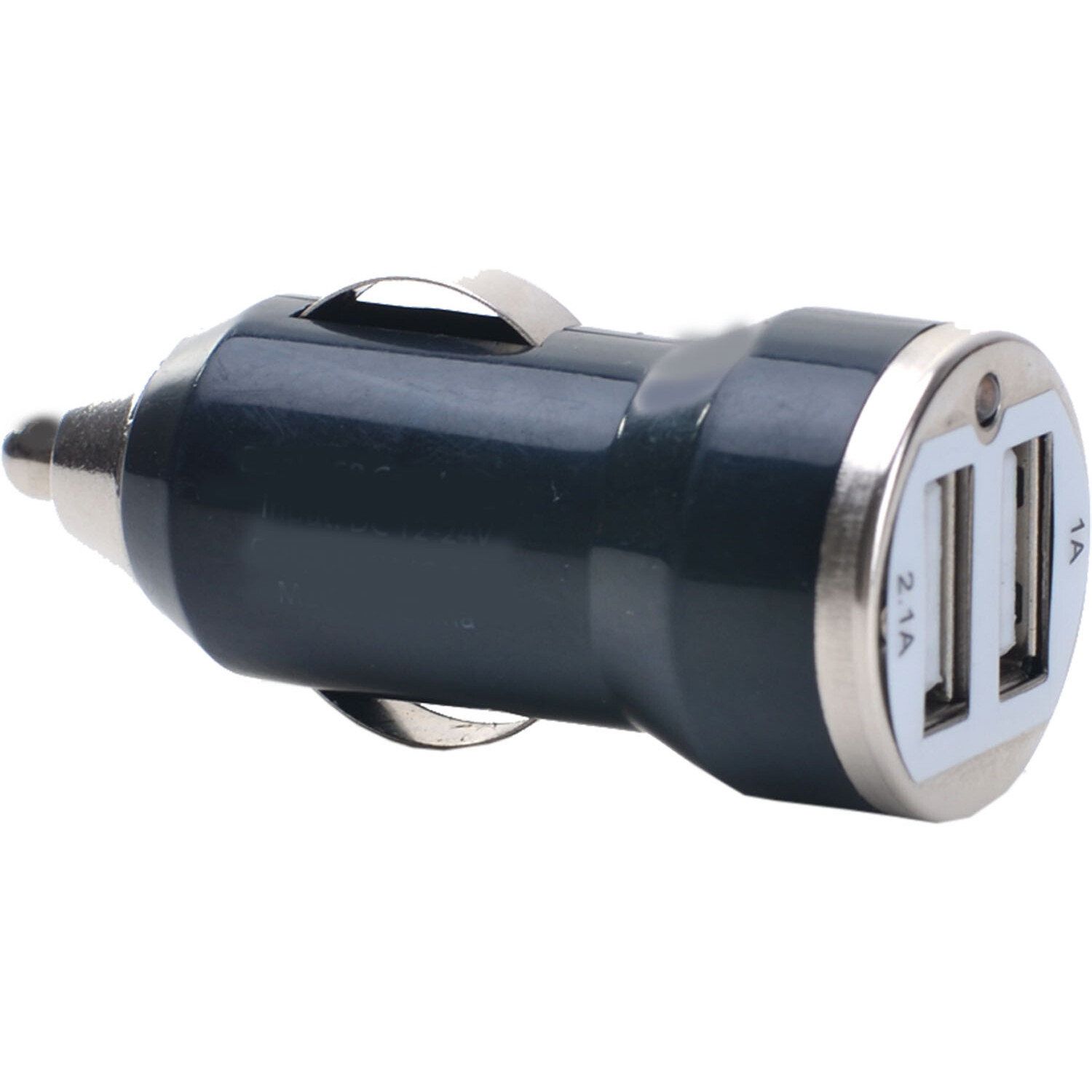 Black USB Car Charger - Double Image