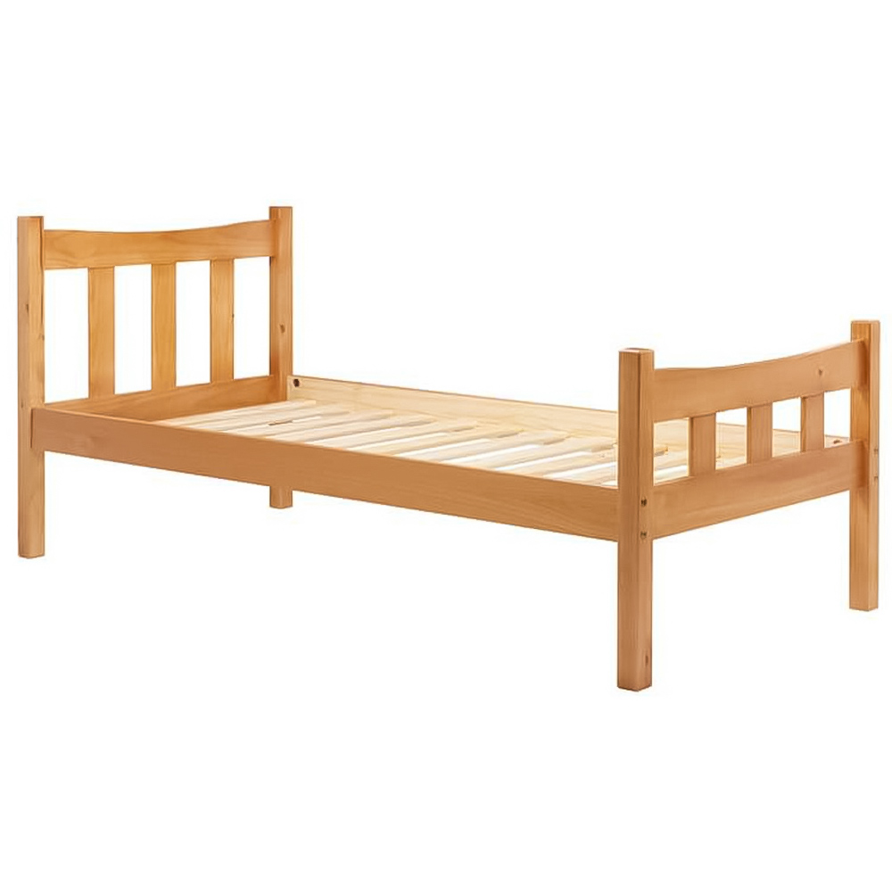 Miami Single Brown Antique Pine Bed Frame Image 2