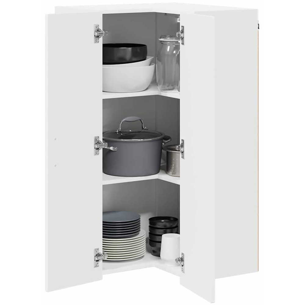 vidaXL 2 Door White Kitchen Wall Corner Cabinet Image 3
