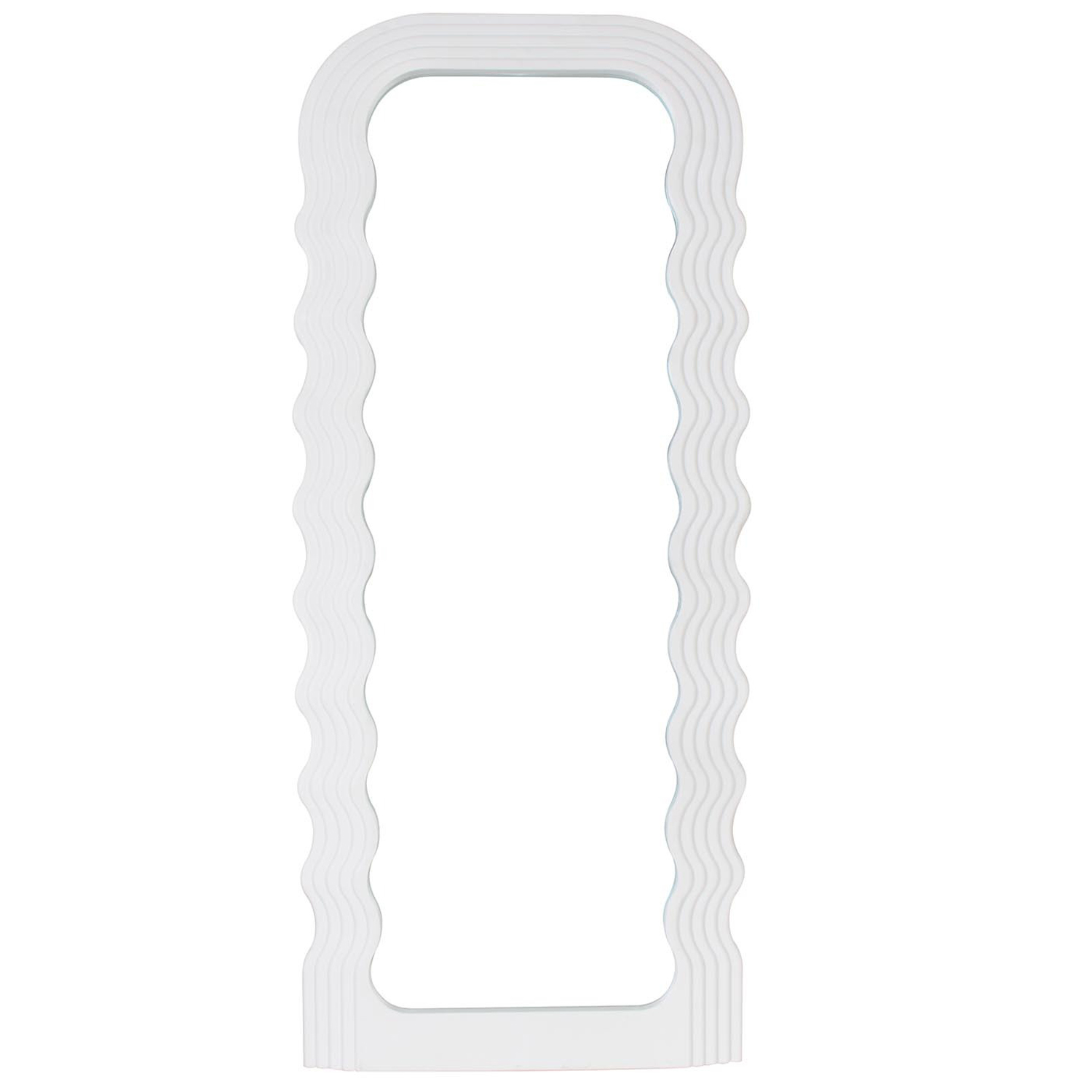 White Wavy Polypropylene Mirror 110 x 46cm Image 1