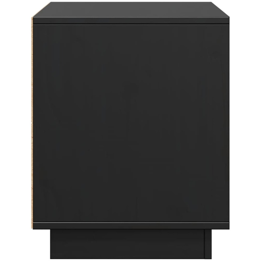vidaXL Single Door Single Shelf Black Solid Pine Wood TV Cabinet Image 6