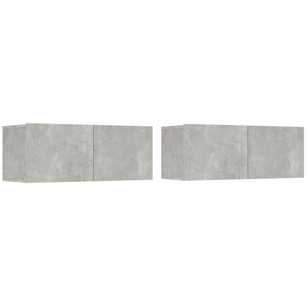 vidaXL 2 Door Concrete Grey TV Cabinet Set of 2 Image 2