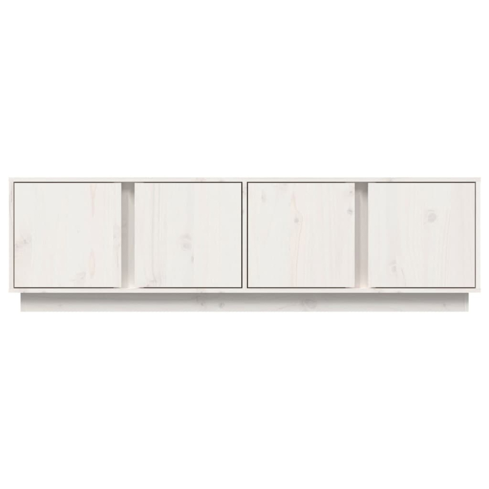 vidaXL 4 Door White Solid Pine Wood TV Cabinet Image 6