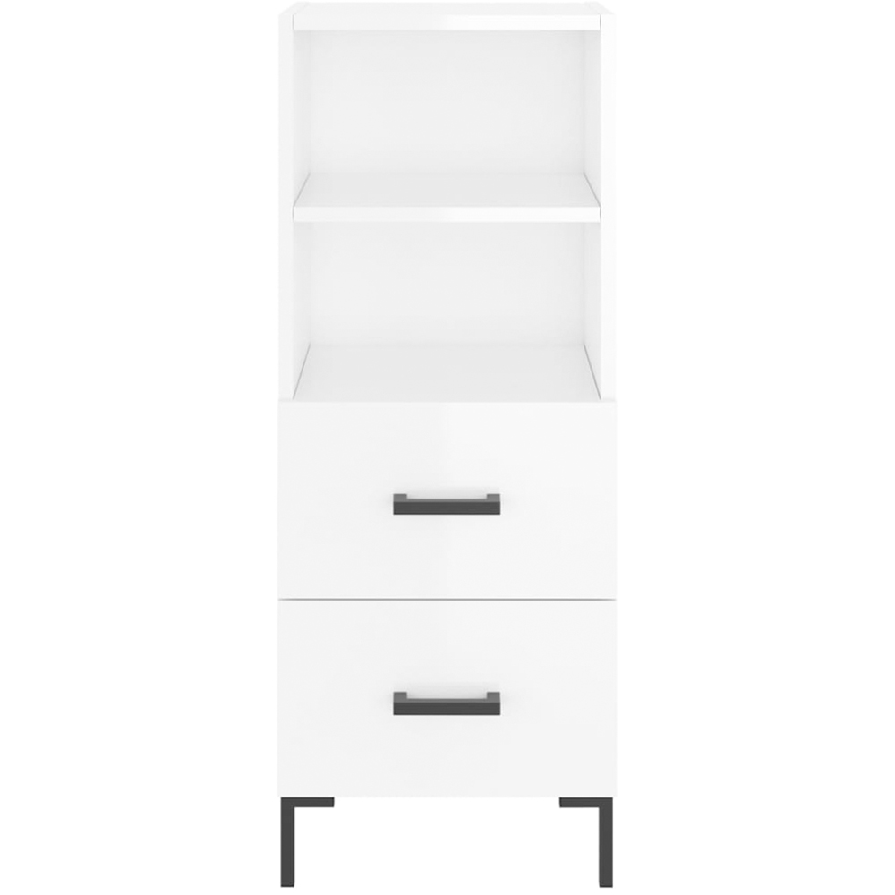 vidaXL 2 Drawer 2 Shelf High Gloss White Sideboard Image 6