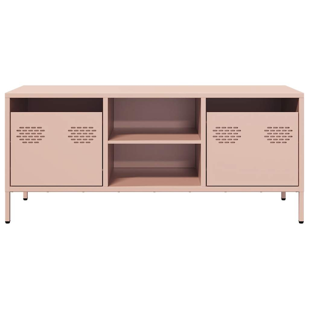 vidaXL 2 Drawer 2 Shelf Pink Cold-Rolled Steel TV Cabinet Image 4