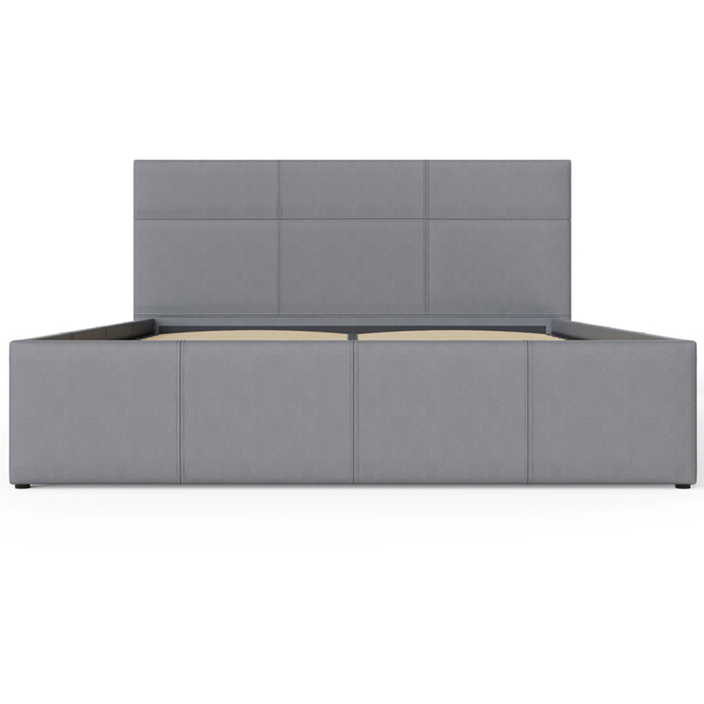 GFW Double Grey Faux Leather End Lift Ottoman Bed with Bonnell Mattress Image 5