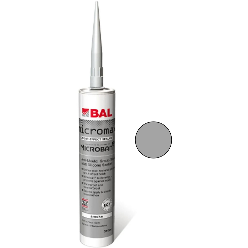 Go Bathrooms BAL Micromax3 Smoke Grout Effect Anti-Mould Sealant 310ml Image 2