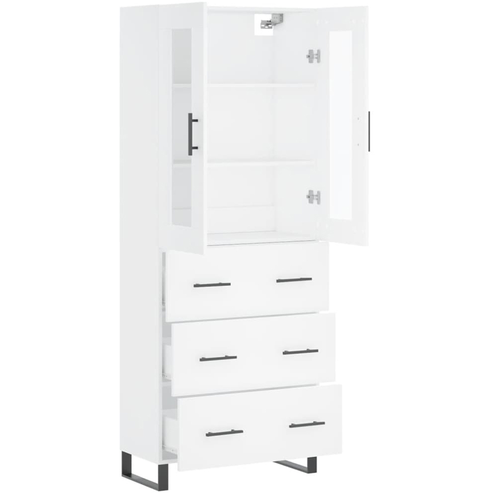 vidaXL 3 Door 3 Drawer White Highboard with Adjustable Shelves Image 4