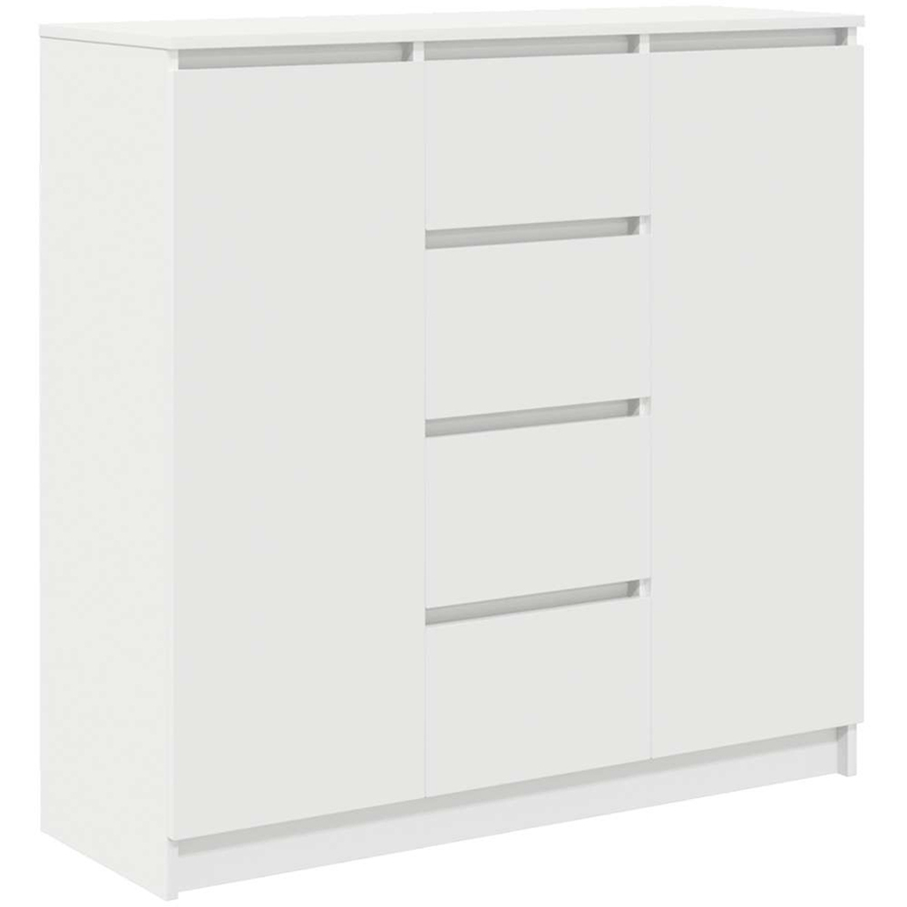 vidaXL 2 Door 4 Drawer White Sideboard Image 2