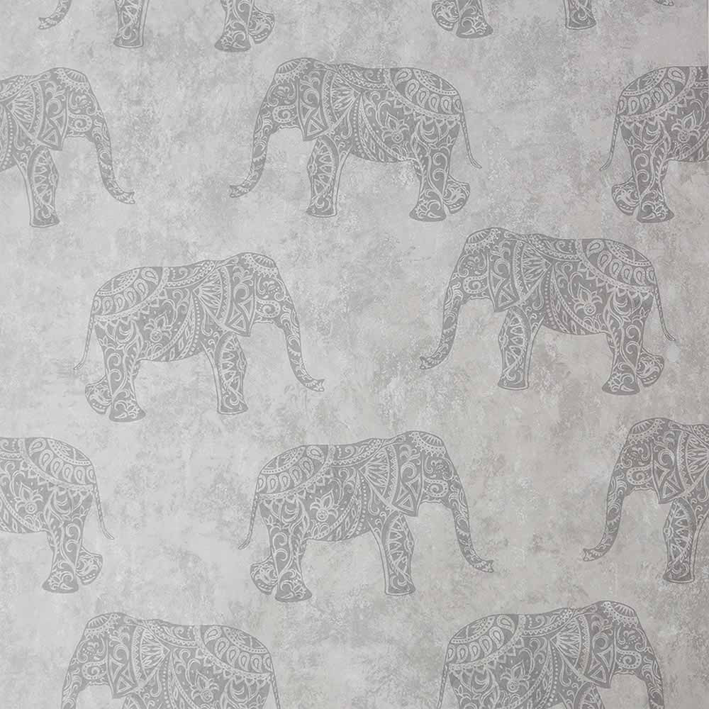 Fresco Moroccan Elephants Natural Wallpaper Image 1