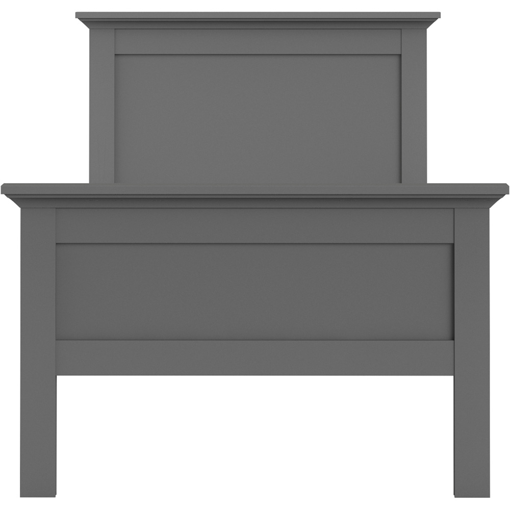 Florence Paris Single Matt Grey Wooden Bed Wilko