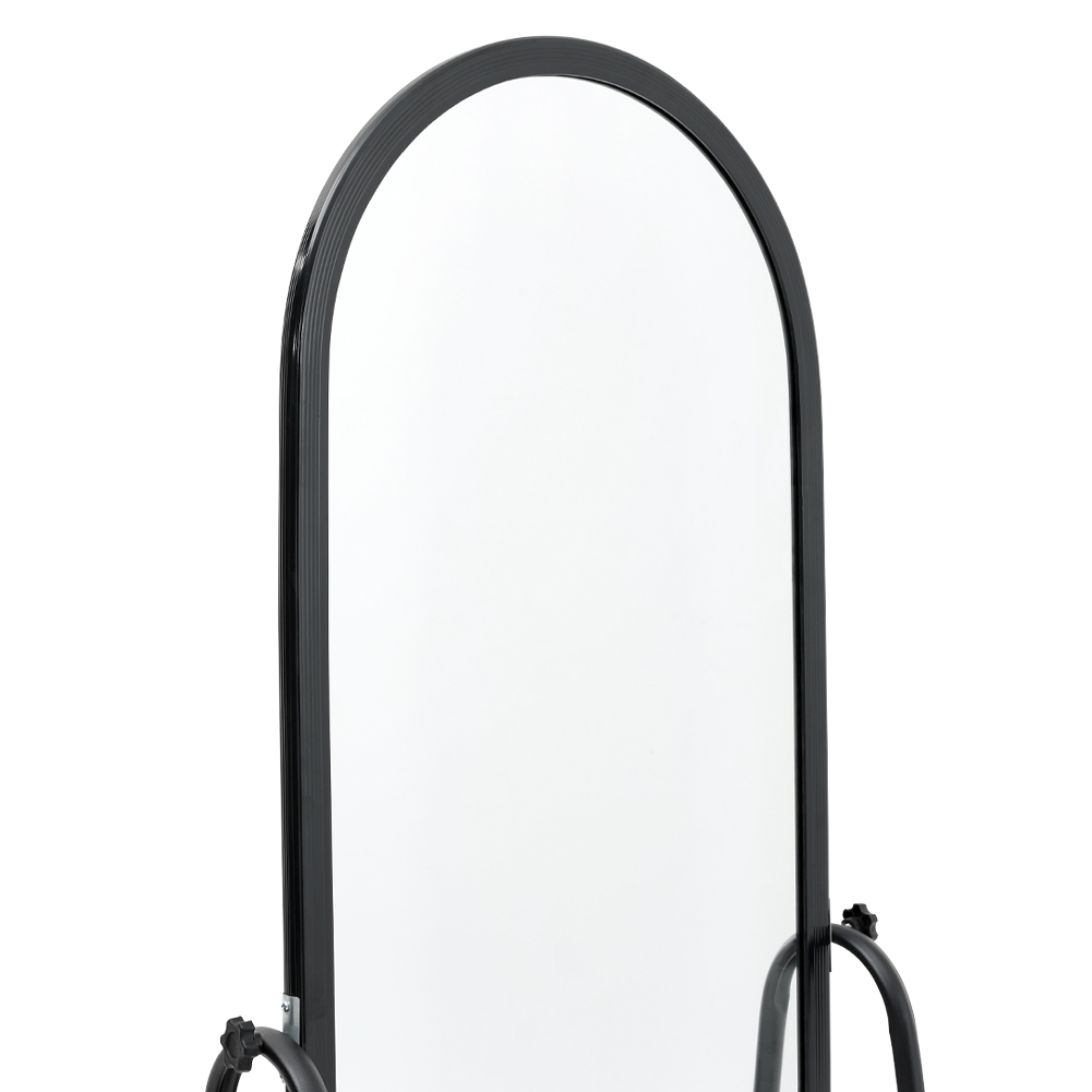 Living and Home Black Arched Full Length Rolling Mirror with Wheels Wilko