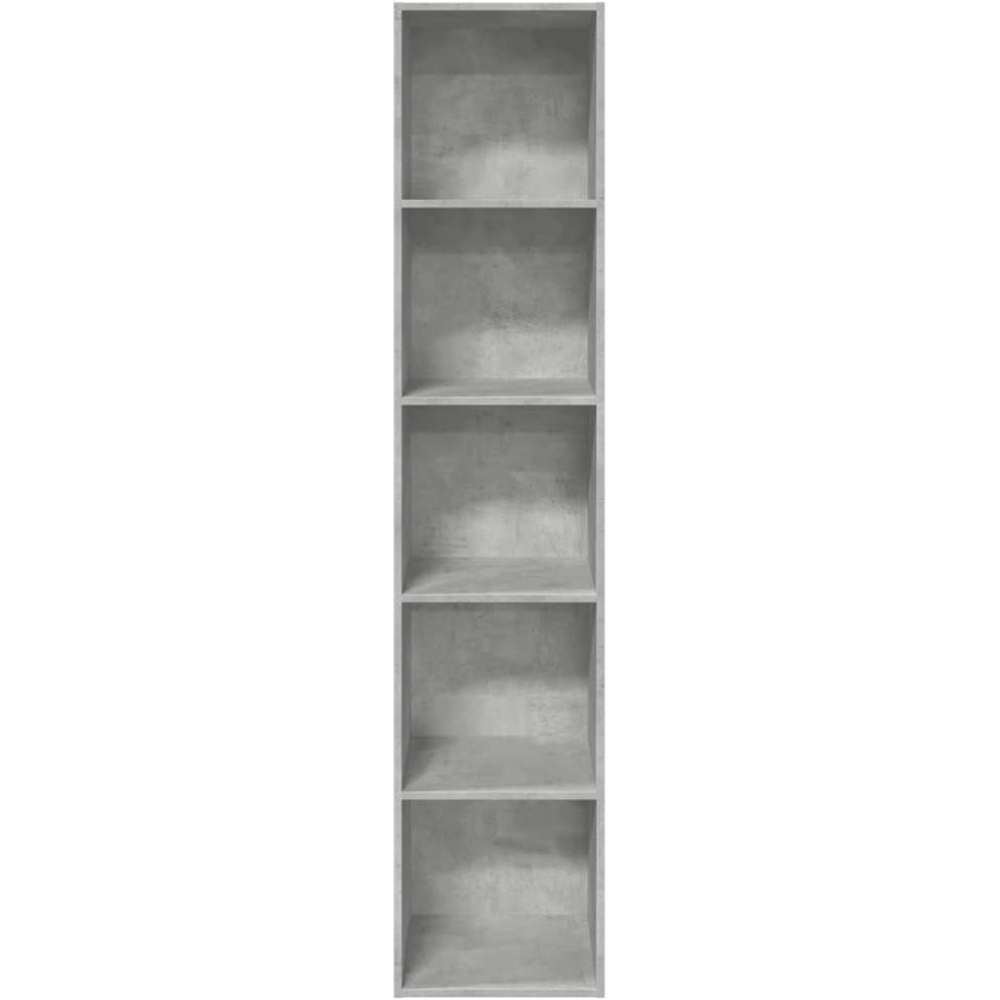 vidaXL 5 Shelf Concrete Grey Bookcase Image 3