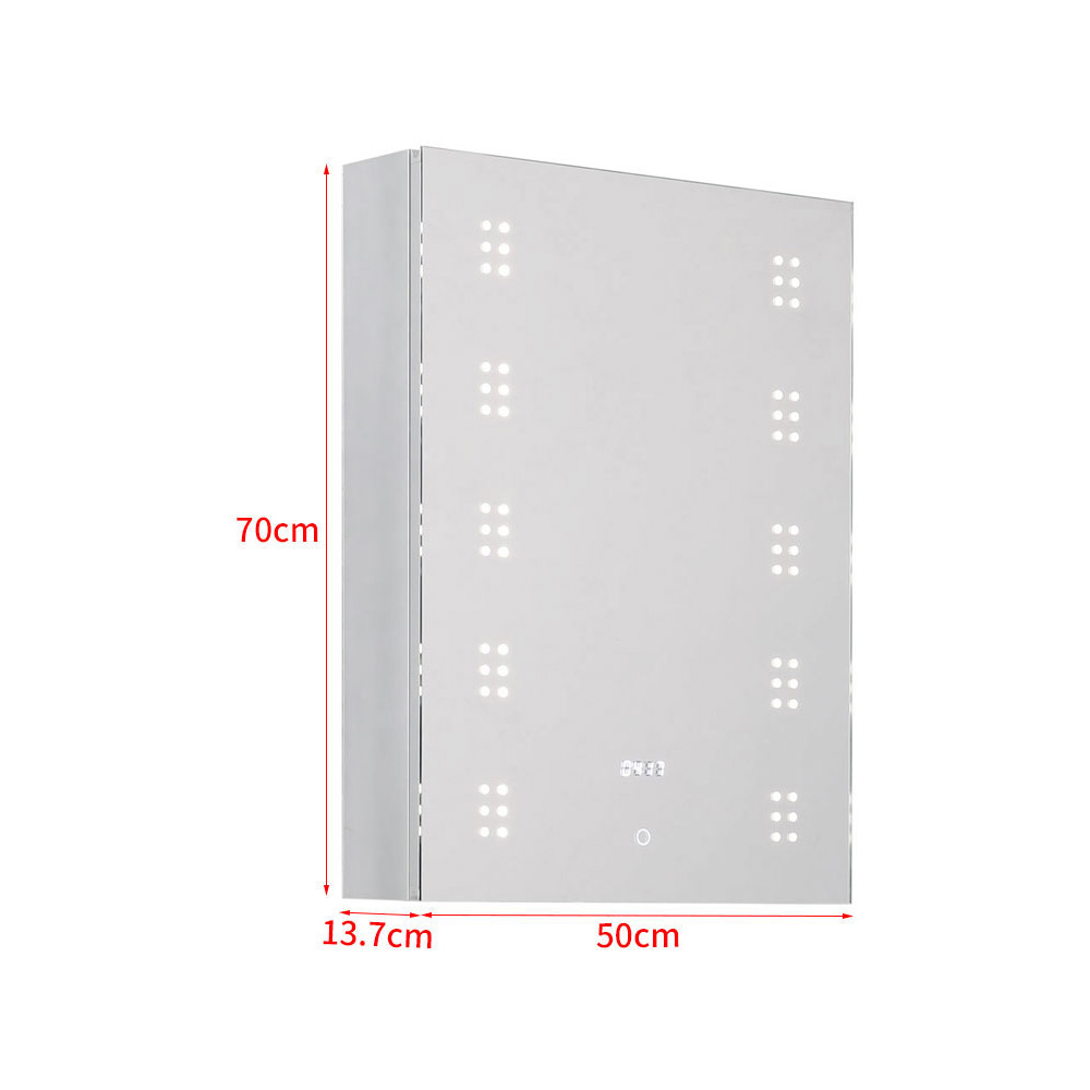 Living and Home White LED Mirror Bathroom Cabinet with Sensor Switch Image 8