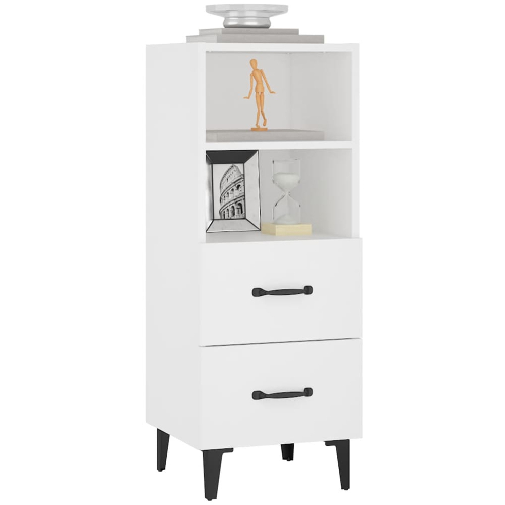 vidaXL 2 Drawer 2 Shelf White Sideboard Image 3