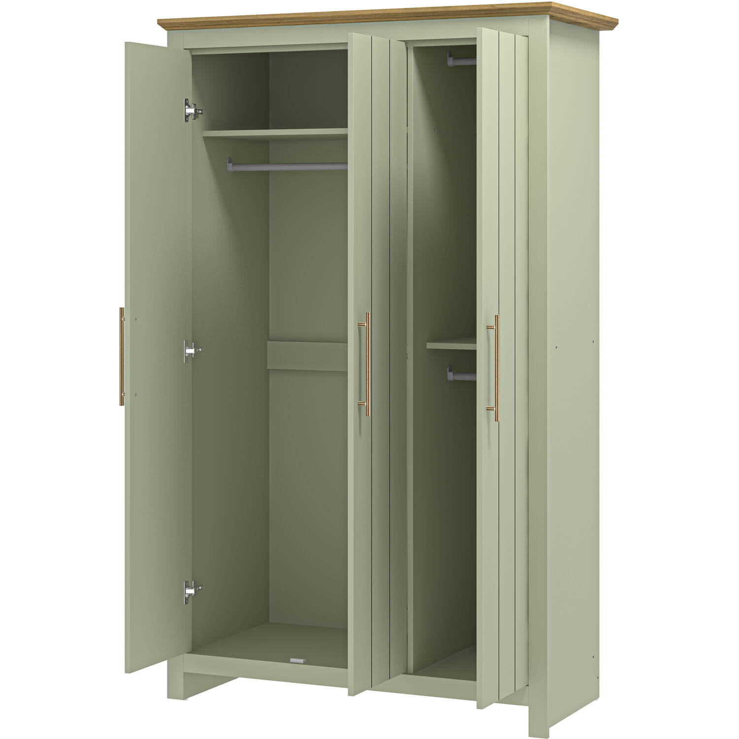 Bexley 3 Door Sage Green Wardrobe Image 5