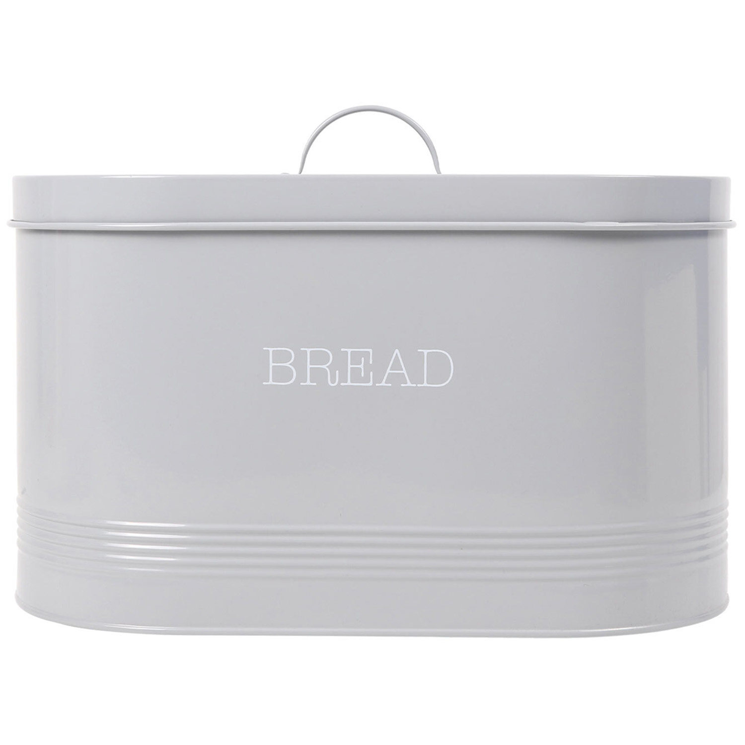 Grey Ribbed Oval Bread Bin Image