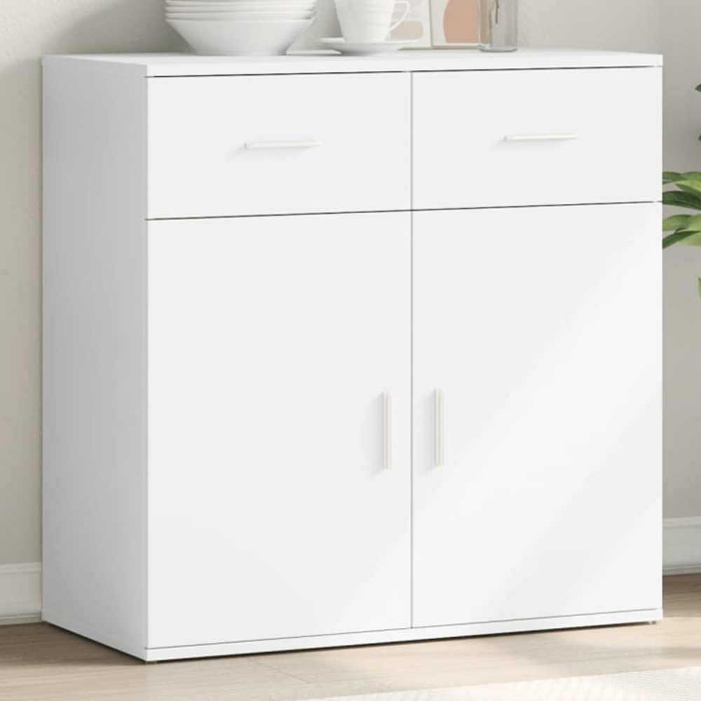 vidaXL 2 Door 2 Drawer White Sideboard Image 1