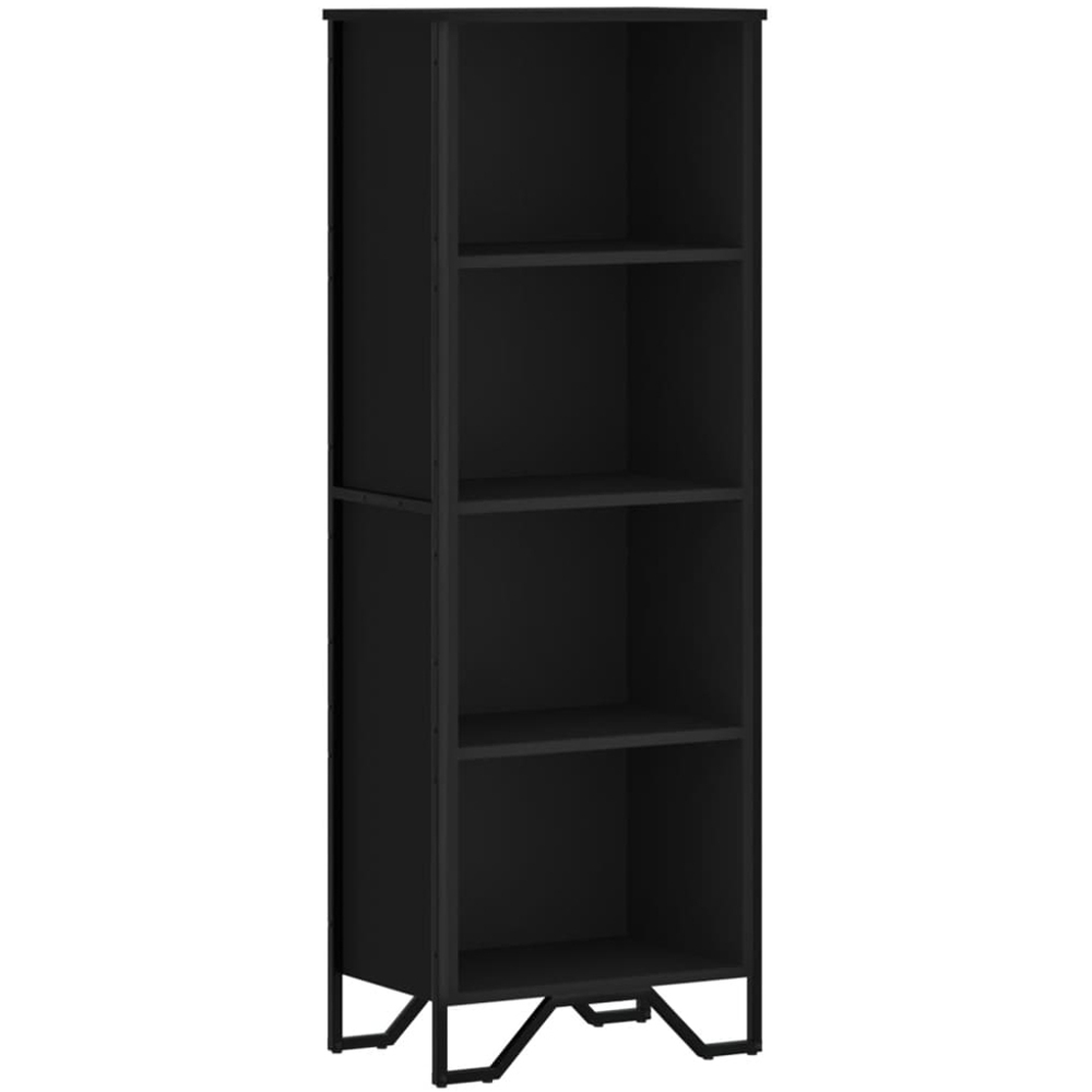 vidaXL 4 Shelf Black Tall Bookcase Image 2