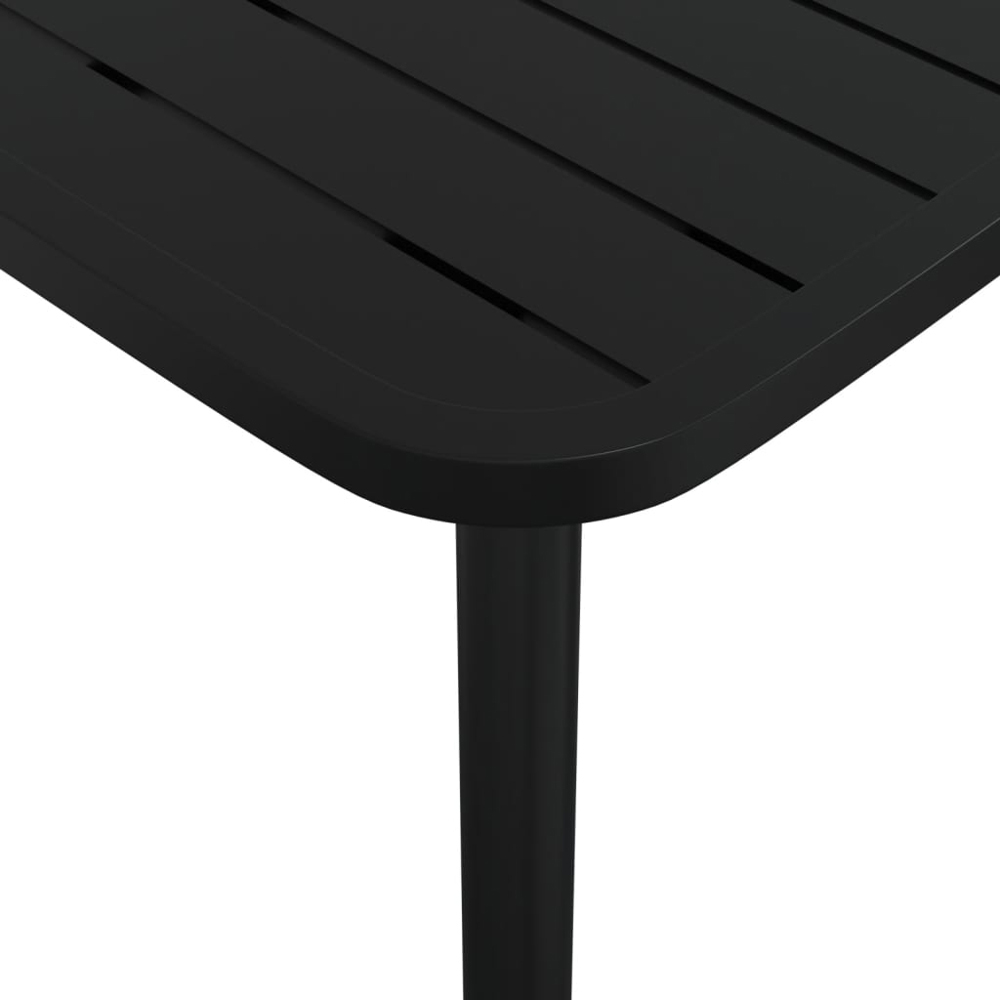 vidaXL 2 Seater Anthracite Steel Slatted Garden Table Image 5