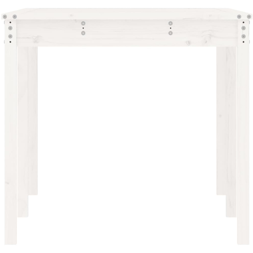 vidaXL 6 Seater Solid Pine Wood Garden Dining Table White Image 5