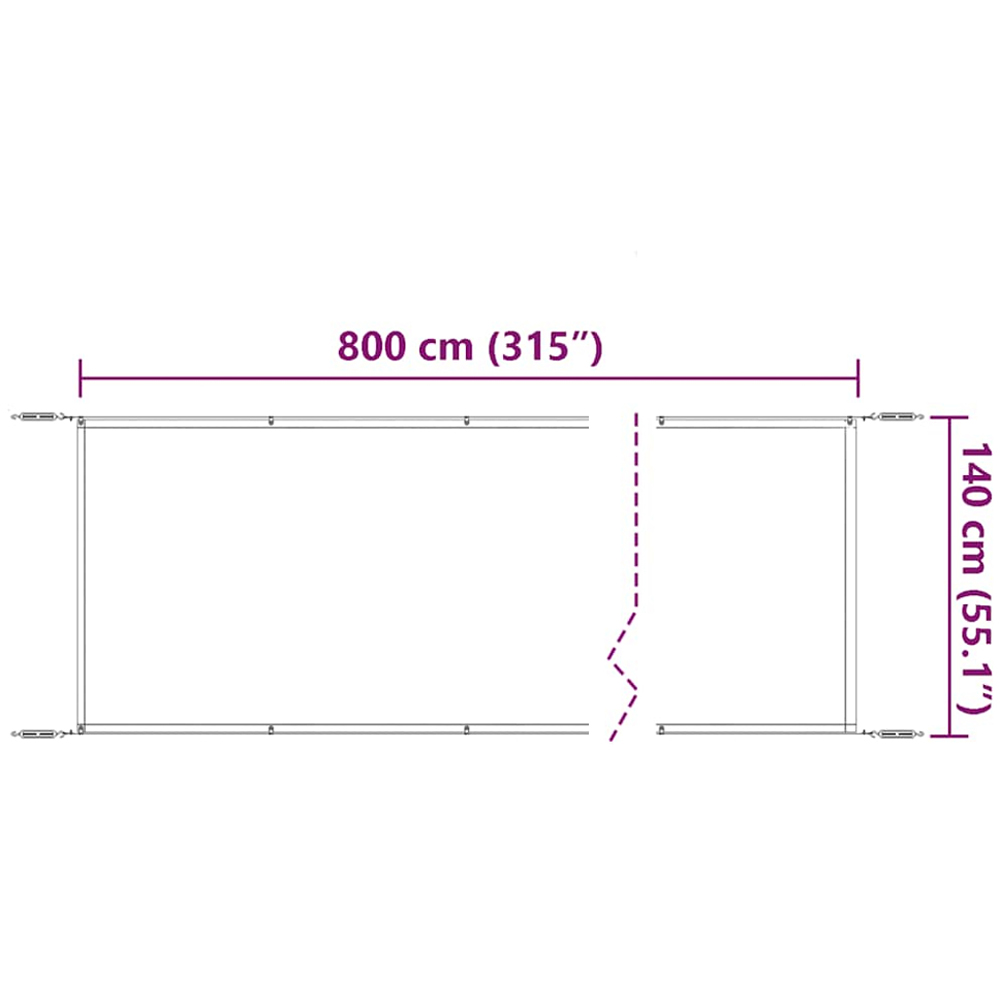 vidaXL Anthracite Oxford Fabric Vertical Awning 1.4 x 8m Image 6