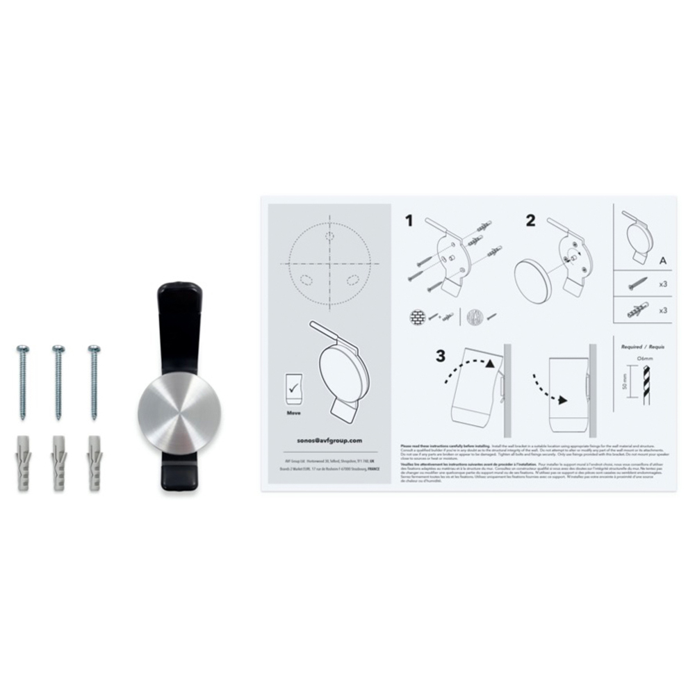 AVF Black Sonos Move Speaker Wall Mount Image 5