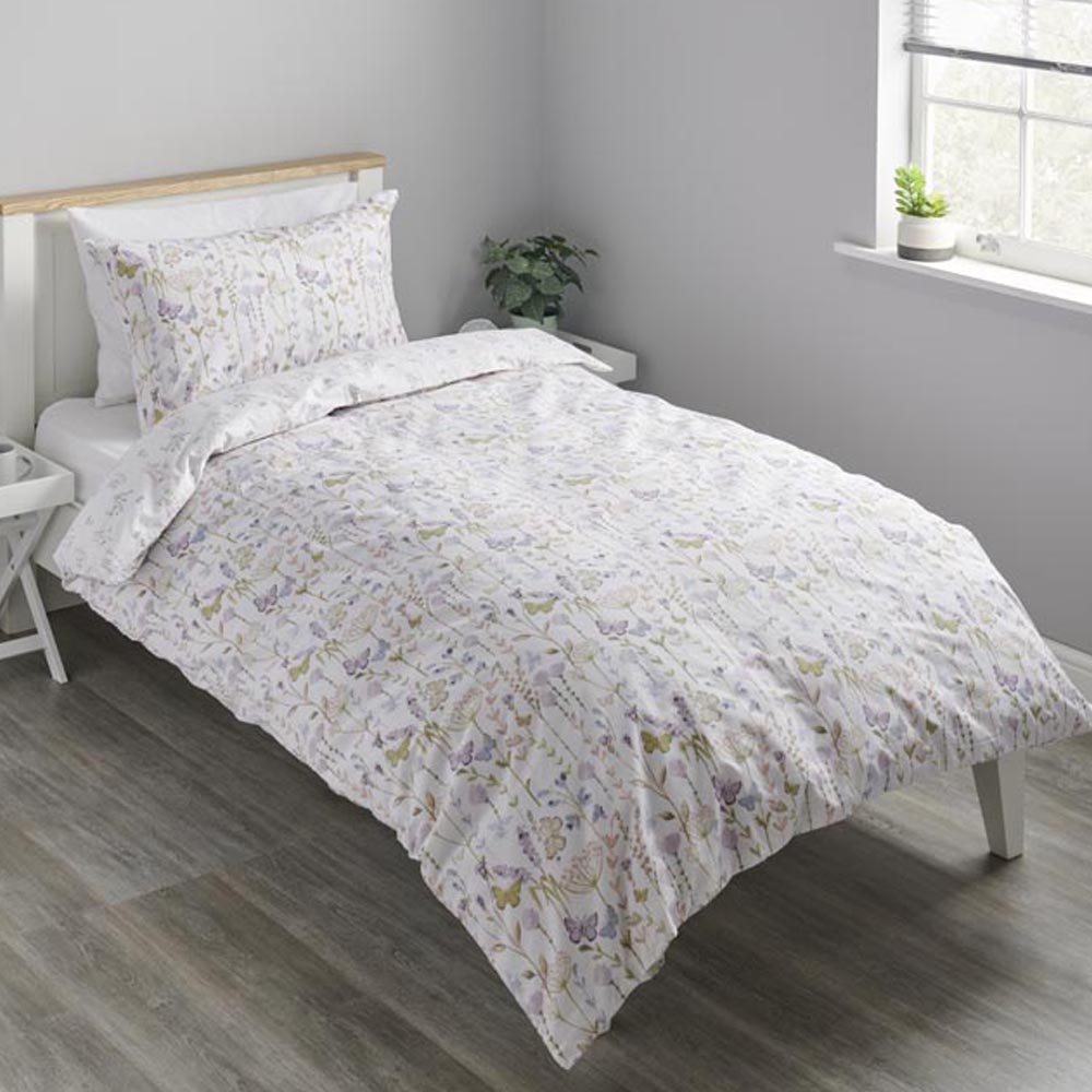 Wilko Single Watercolour Garden Reversible Duvet Set Image 1