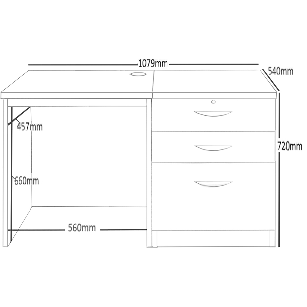 R White Cabinets 2 Drawer Single Cabinet Grey Set-02 Desk Image 5