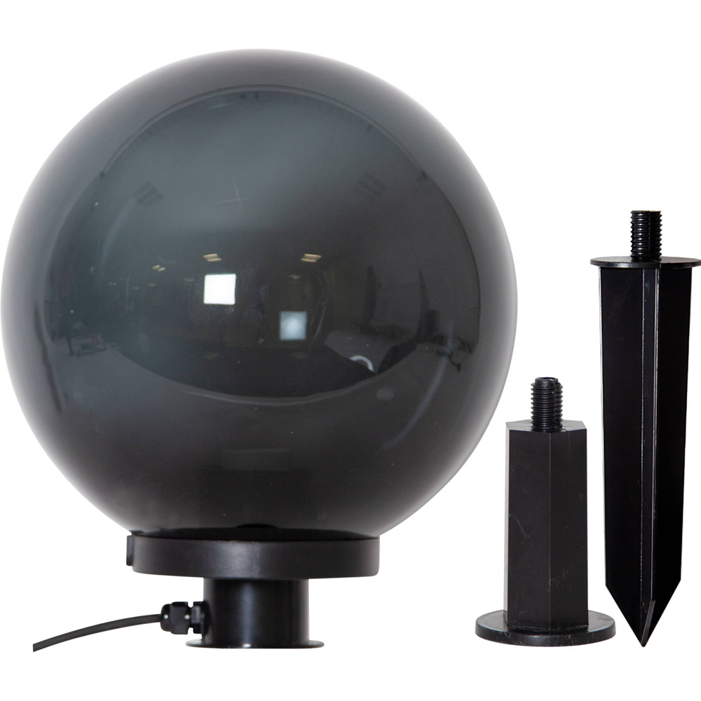 EGLO Monterollo Small Smoke Outdoor Globe Light with Ground Spike Image 1