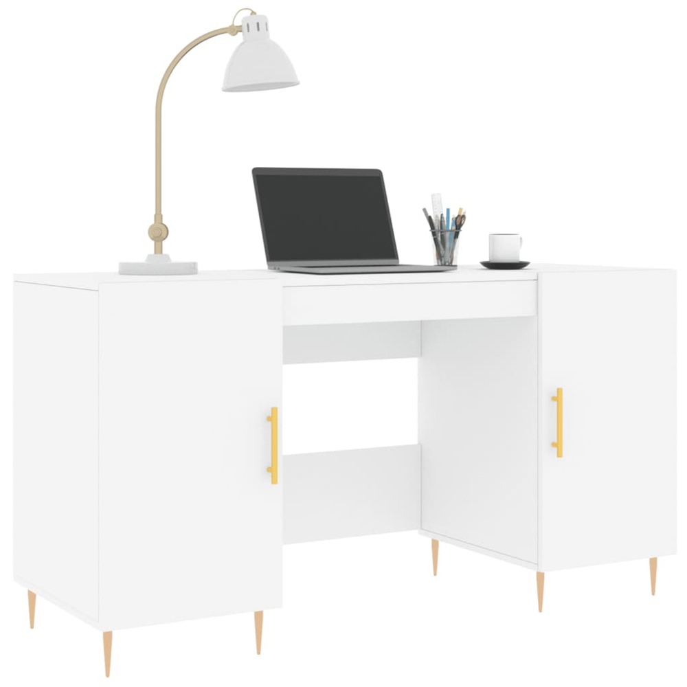 vidaXL 2 Door Computer Desk White Image 3