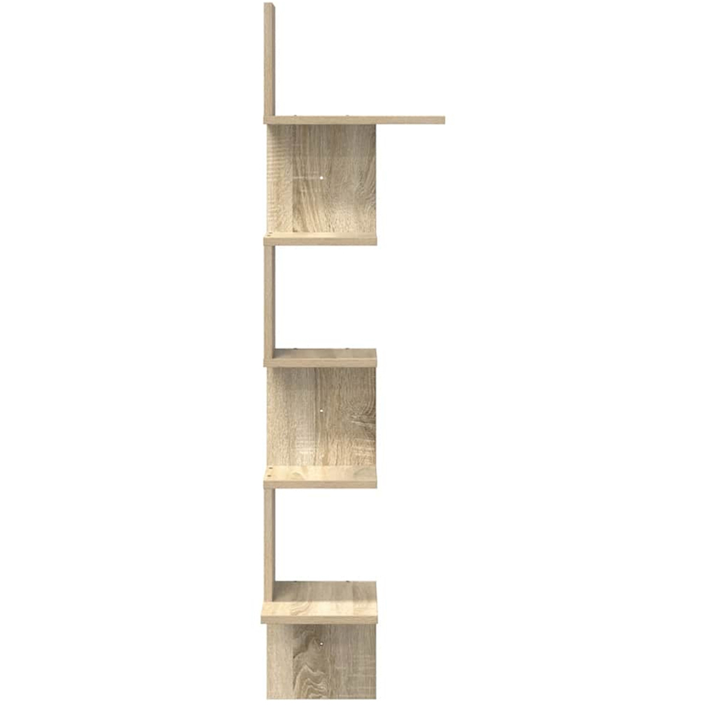 vidaXL 5 Shelf Sonoma Oak Wall Corner Shelf Image 4