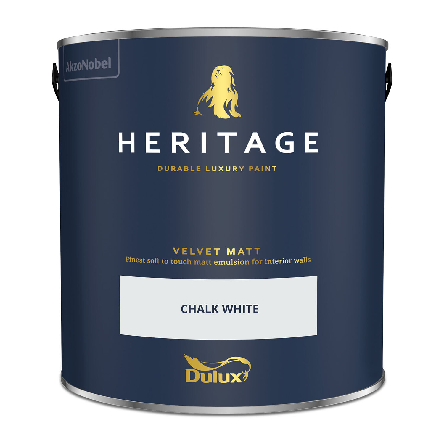 Dulux Heritage Walls and Ceilings Chalk White Velvet Matt Emulsion Paint 2.5L Image 3