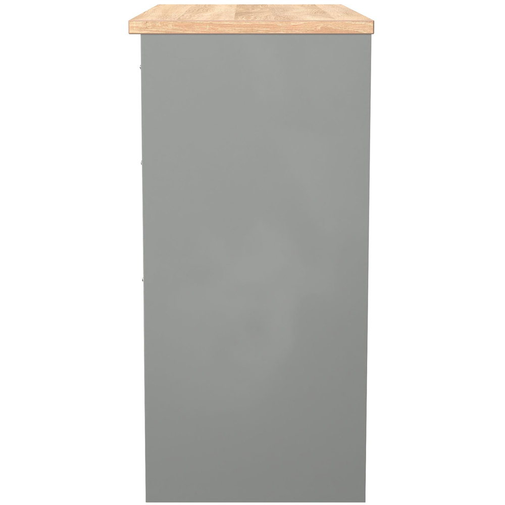 Crowndale Norfolk 3 Drawer Dusk Grey and Bardolino Oak Vanity Dressing Table Ready Assembled Image 3