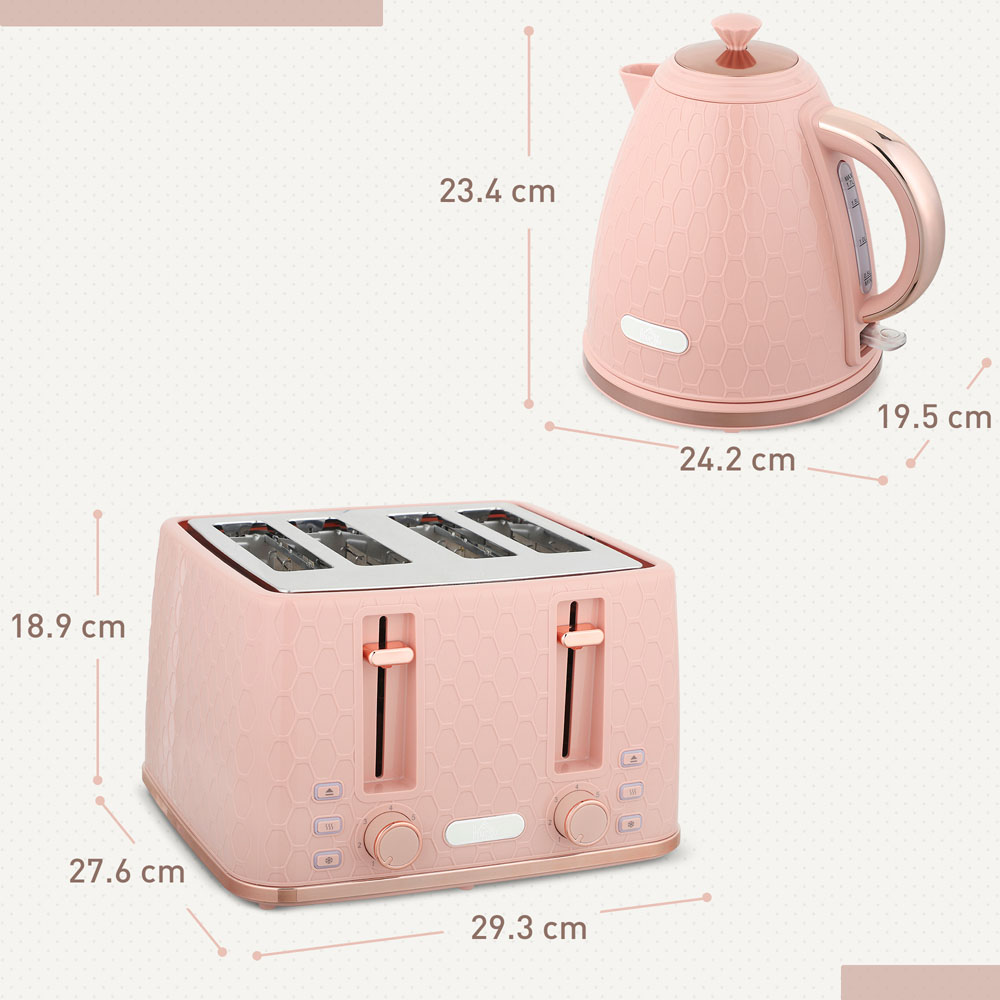 HOMCOM Blue 800-180V70BU 1.7L Kettle and 4 Slice Toaster Set Image 9
