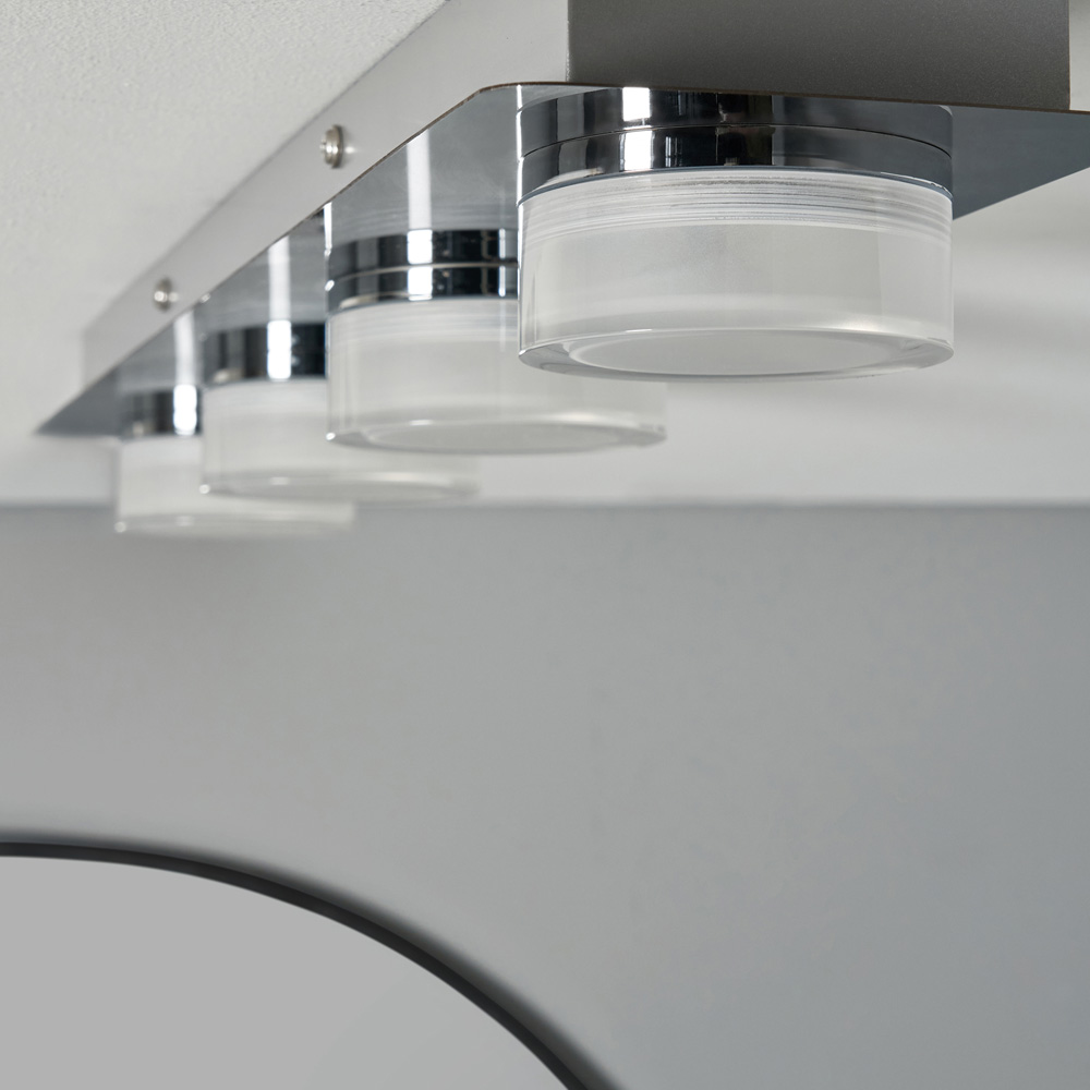 Spa Aylla Chrome 4 LED IP44 Round Flush Ceiling Light Image 5