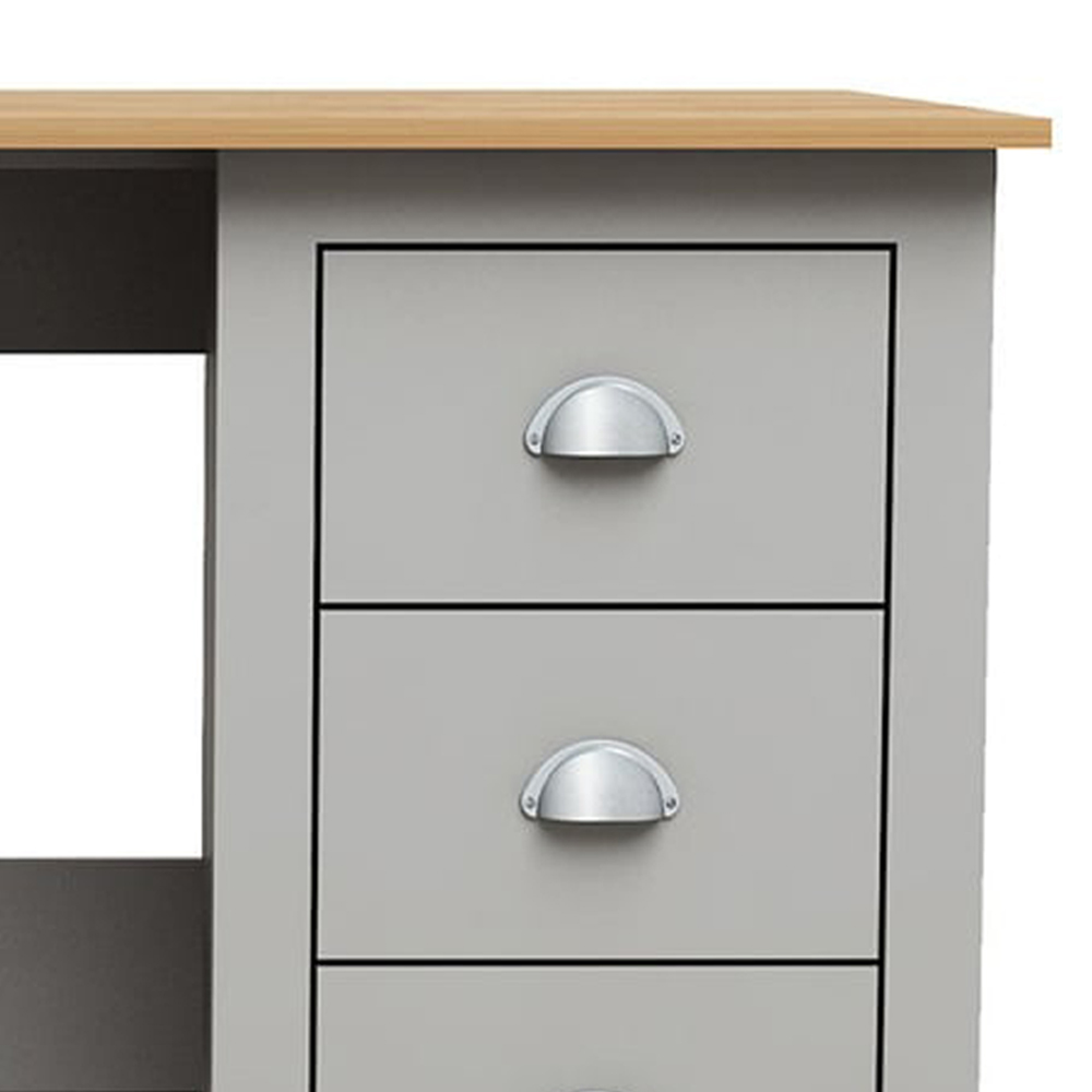 Lexington 3 Drawer Grey Desk Image 3