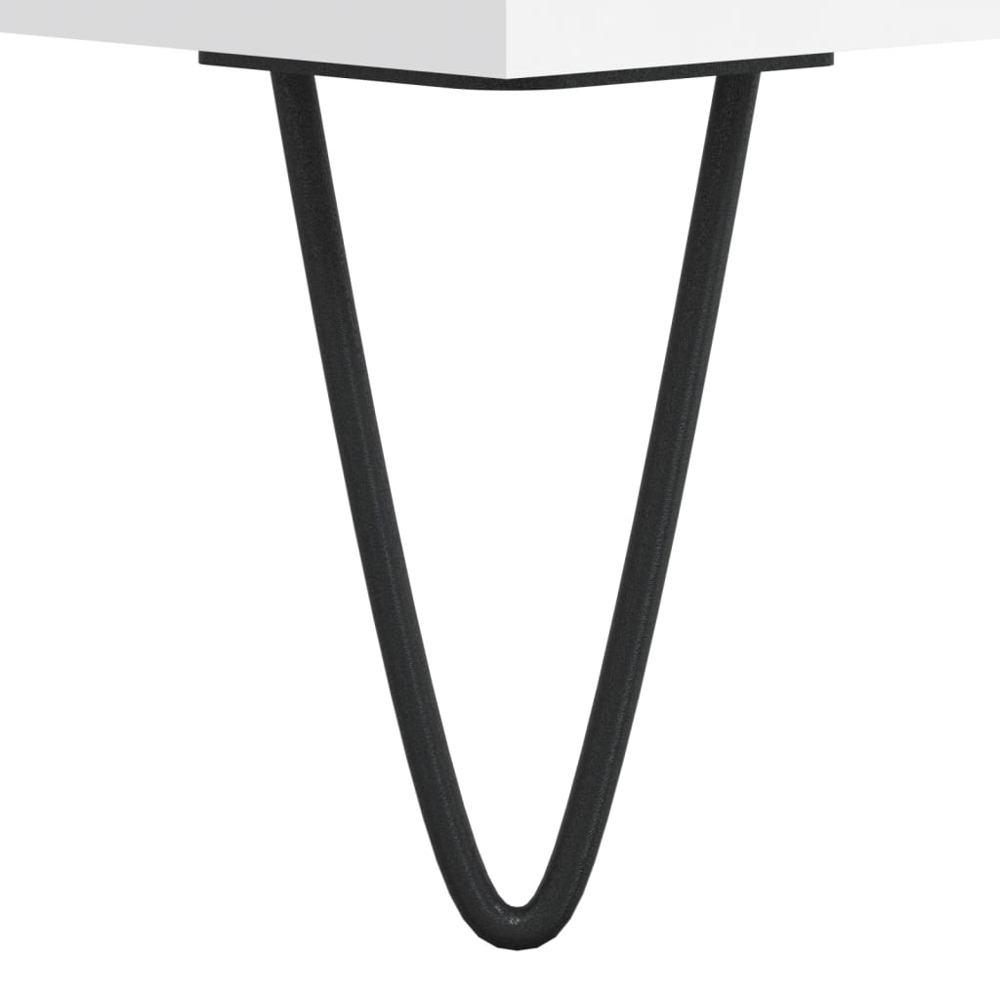 vidaXL 2 Drawer 2 Shelf White TV Cabinet Image 9