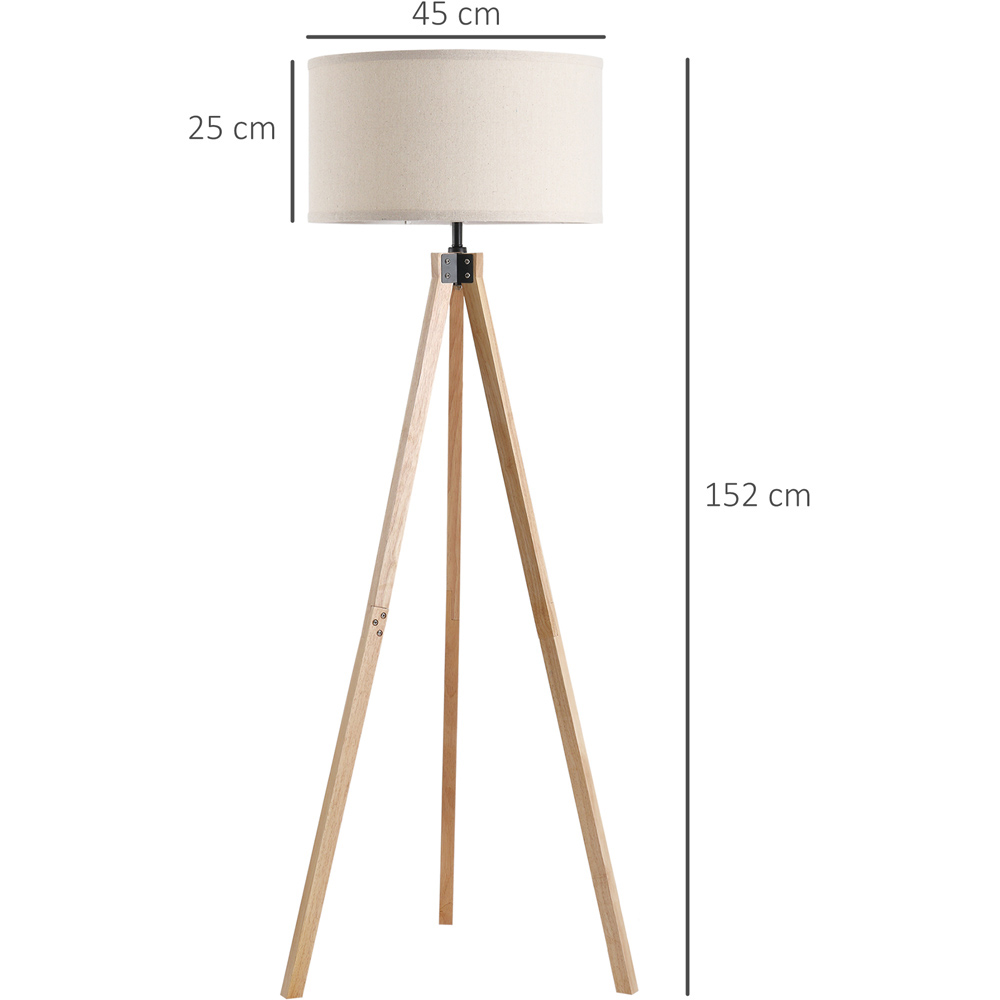 Portland Beige Wood Tripod Floor Lamp Image 7