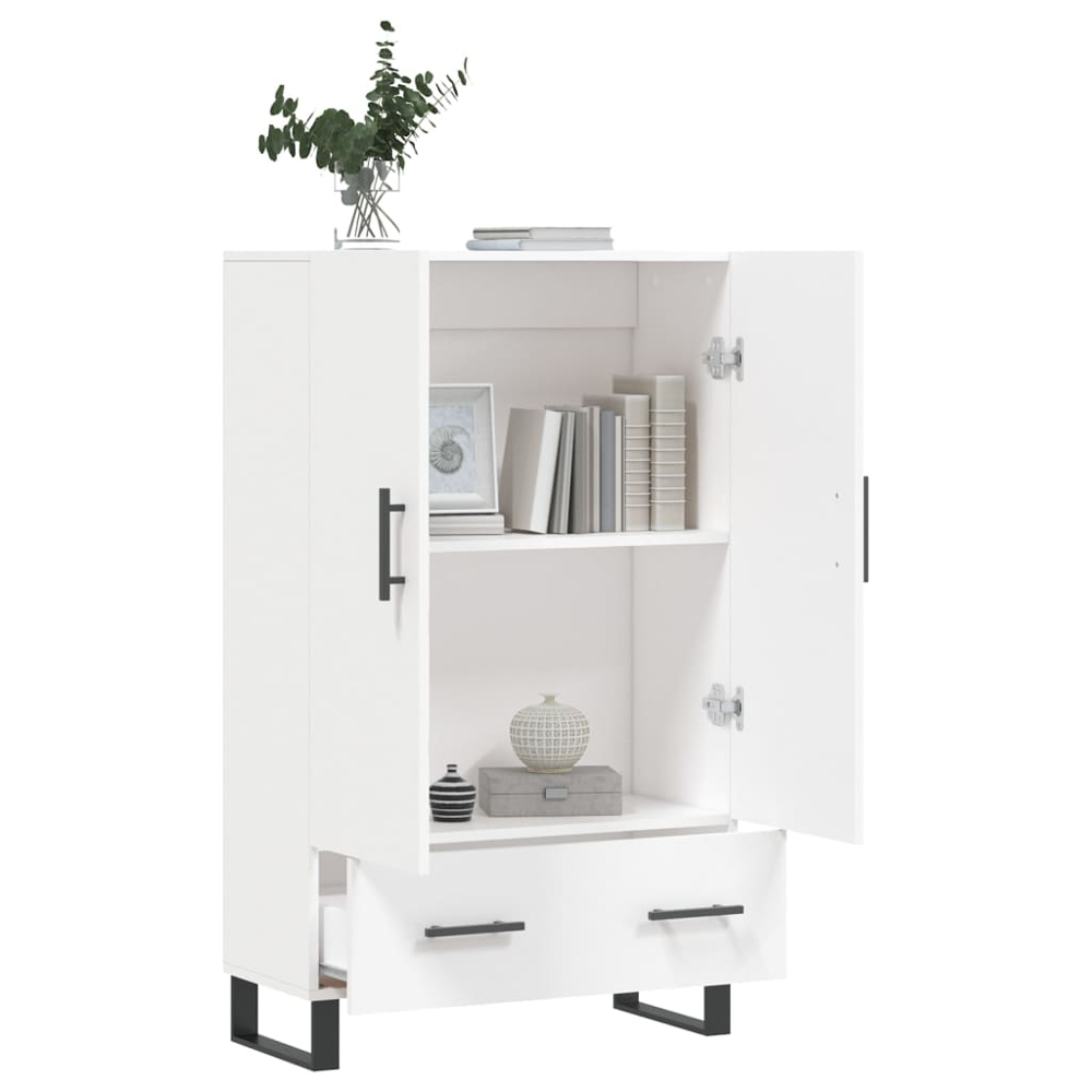vidaXL 2 Door Single Drawer White Highboard Image 4