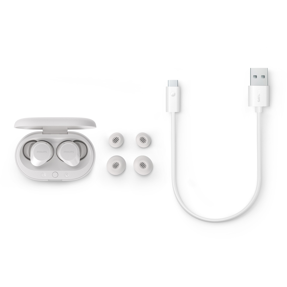 Philips TAT1209 White True Wireless Earphones with Portable Charging Case Image 4