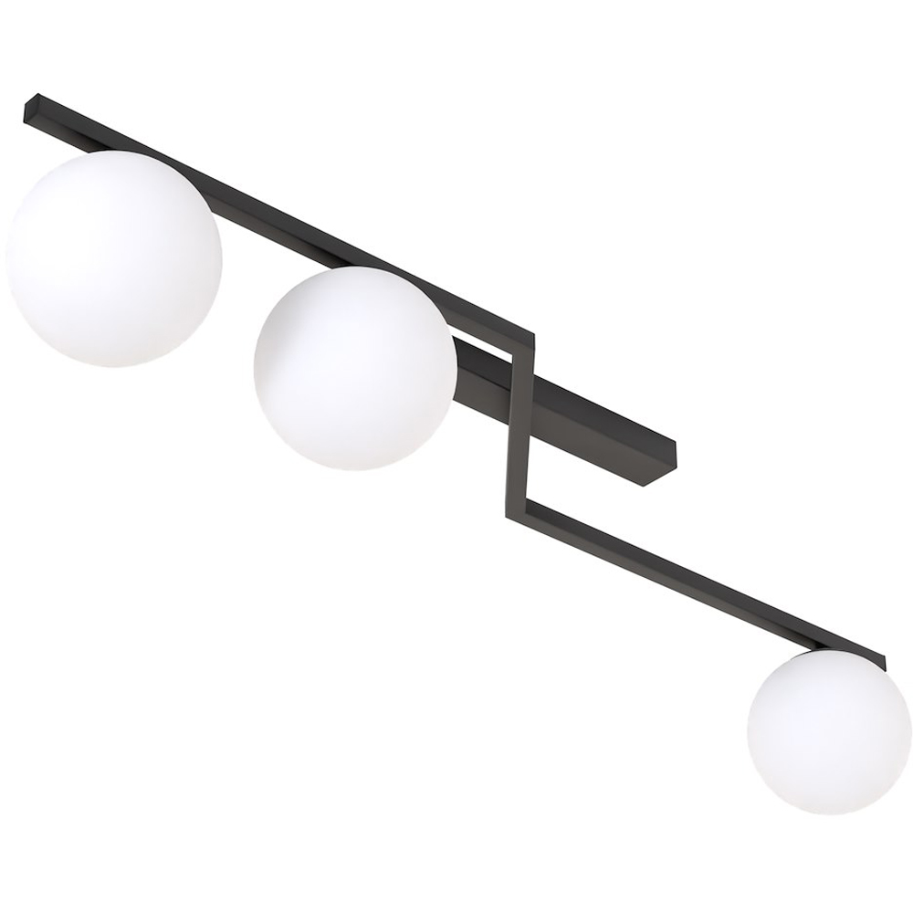 Emibig Nation 3 Light White Shade Black Ceiling Lamp Image 3