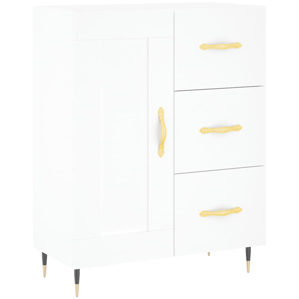 vidaXL 3 Door 3 Drawer White Highboard with Gold Handle Image 7