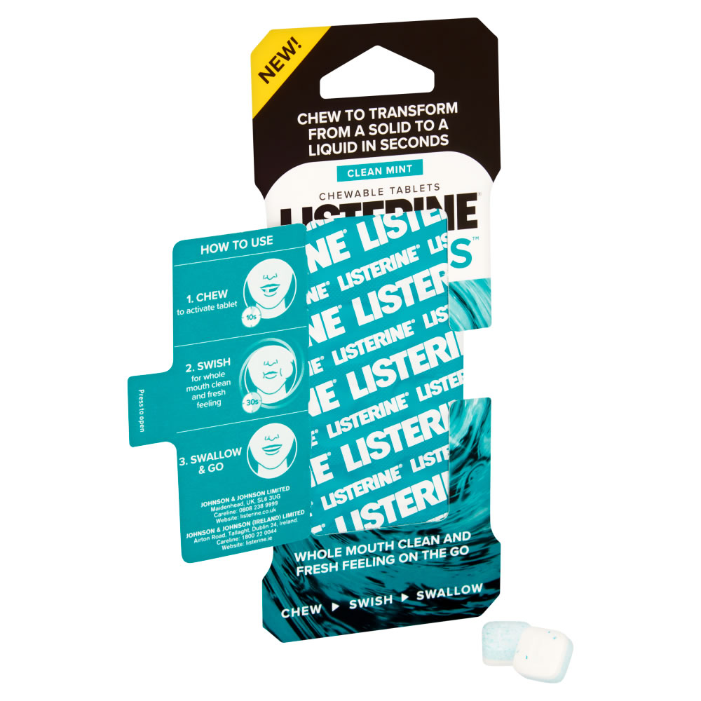 Listerine Go! Tabs Chewable Mouthwash Tablets 8 pack Image 2