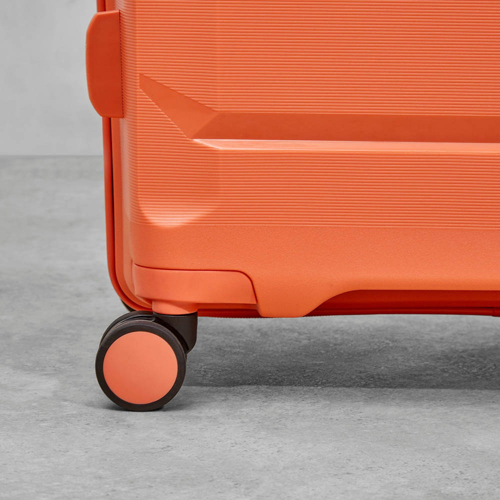 Rock Tulum Set of 3 Orange Hardshell Expandable Suitcases Image 3