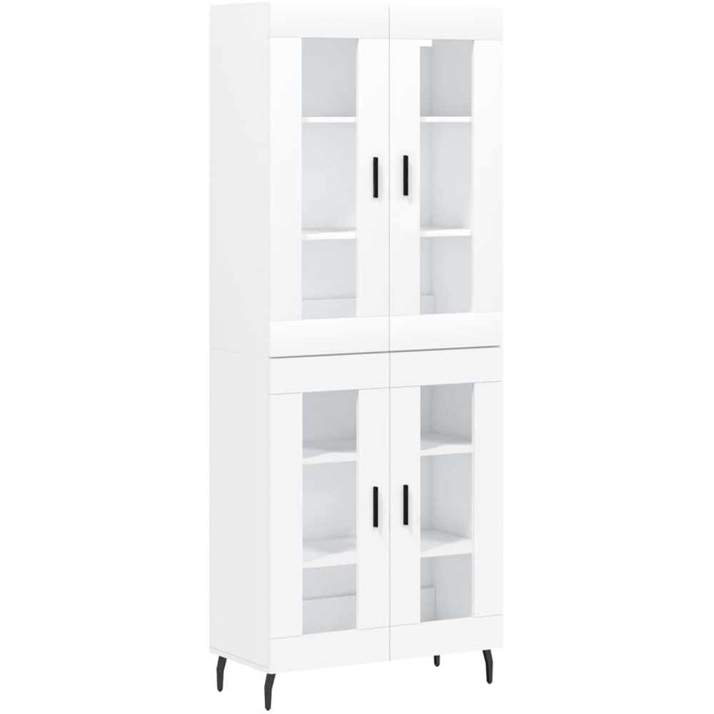 vidaXL 4 Glass Door White Highboard Image 2