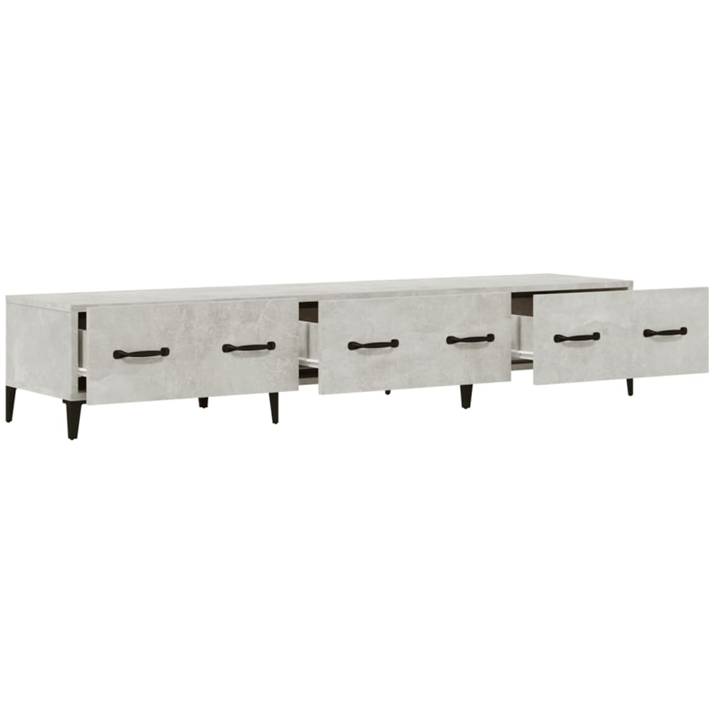 vidaXL 3 Drawer Grey Concrete TV Cabinet Image 6
