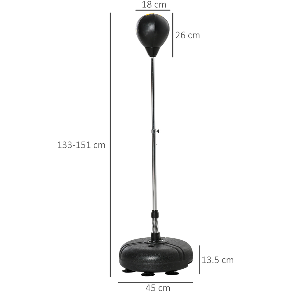HOMCOM Black and Gold Freestanding Punching Bag Set Image 7